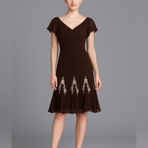 Vintage Fairy Floral Beaded Embroidered Dress Size 8